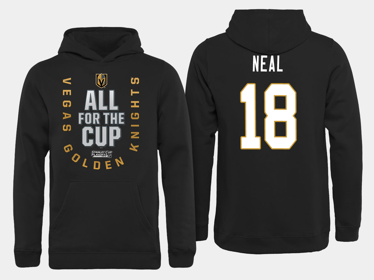 Men NHL Vegas Golden Knights #18 Neal All for the Cup hoodie->more nhl jerseys->NHL Jersey